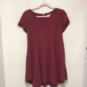 Silence and Noise Burgundy Medium Mini Dress or Tunic Top Rough Baby Doll